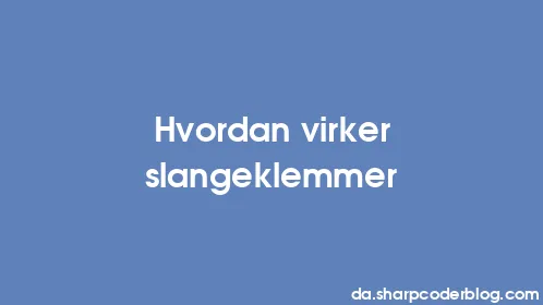 Hvordan virker slangeklemmer - Thumbnail