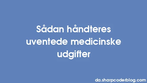 Sådan håndteres uventede medicinske udgifter - Thumbnail