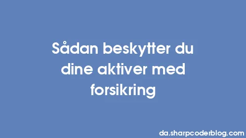 Sådan beskytter du dine aktiver med forsikring - Thumbnail