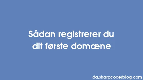 Sådan registrerer du dit første domæne - Thumbnail