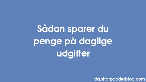 Sådan sparer du penge på daglige udgifter - Thumbnail