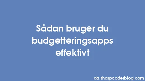 Sådan bruger du budgetteringsapps effektivt - Thumbnail
