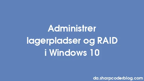 Administrer lagerpladser og RAID i Windows 10 - Thumbnail