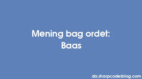 Mening bag ordet: Baas - Thumbnail