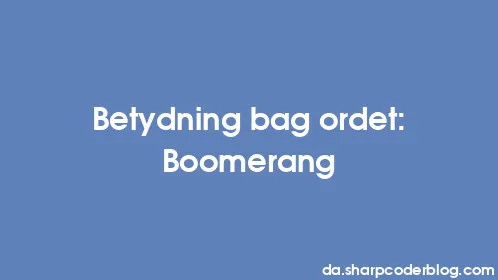 Betydning bag ordet: Boomerang - Thumbnail