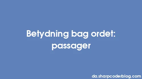 Betydning bag ordet: passager - Thumbnail