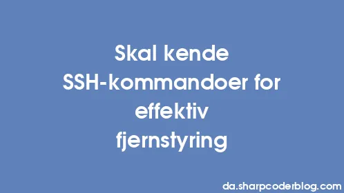 Skal kende SSH-kommandoer for effektiv fjernstyring - Thumbnail