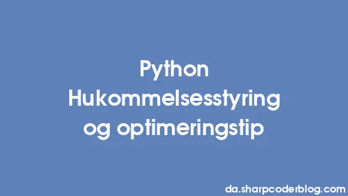 Python Hukommelsesstyring og optimeringstip - Thumbnail