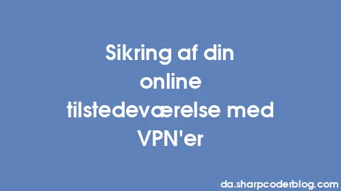 Sikring af din online tilstedeværelse med VPN'er - Thumbnail