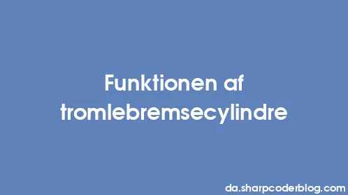 Funktionen af ​​tromlebremsecylindre - Thumbnail