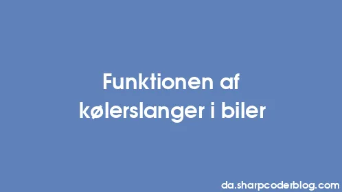 Funktionen af ​​kølerslanger i biler - Thumbnail