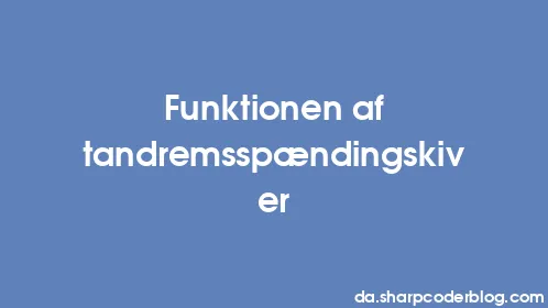 Funktionen af ​​tandremsspændingskiver - Thumbnail