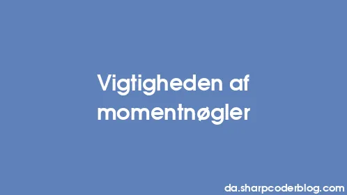 Vigtigheden af ​​momentnøgler - Thumbnail
