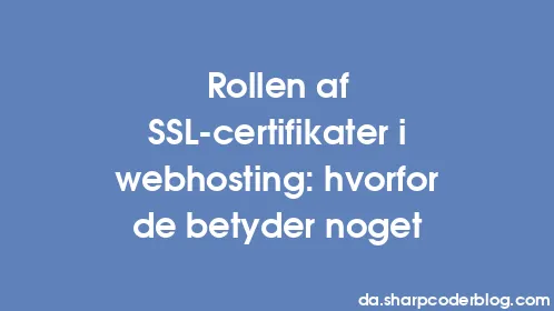 Rollen af ​​SSL-certifikater i webhosting: hvorfor de betyder noget - Thumbnail