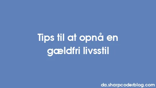 Tips til at opnå en gældfri livsstil - Thumbnail