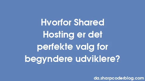 Hvorfor Shared Hosting er det perfekte valg for begyndere udviklere? - Thumbnail