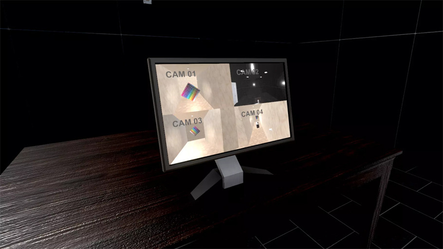 Sikkerhedskamerasystem i Unity.